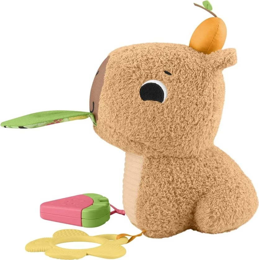 Lodër pellushi Fisher-Price Snuggly Snacky Capy, MATTEL, Bronztë