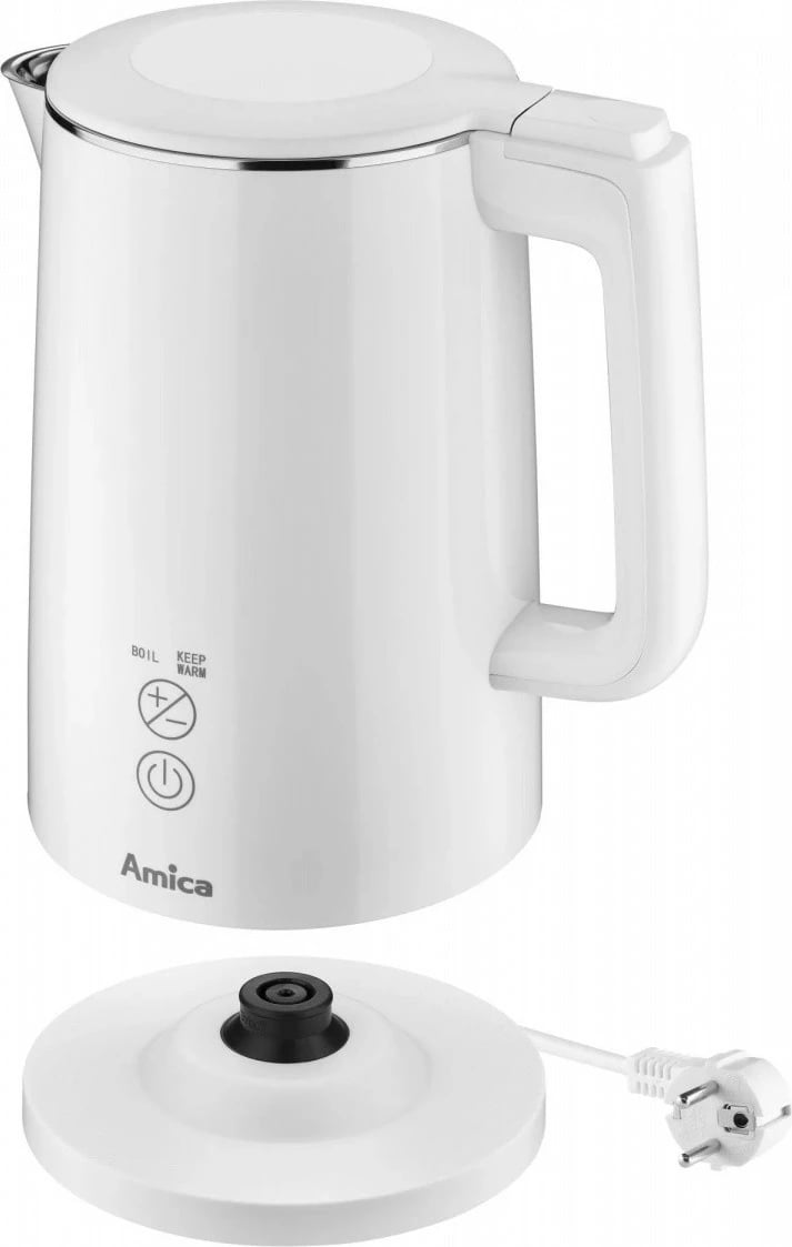 Çajnik elektrik Amica KF 6011, 1.5L, panel me prekje, bardhë