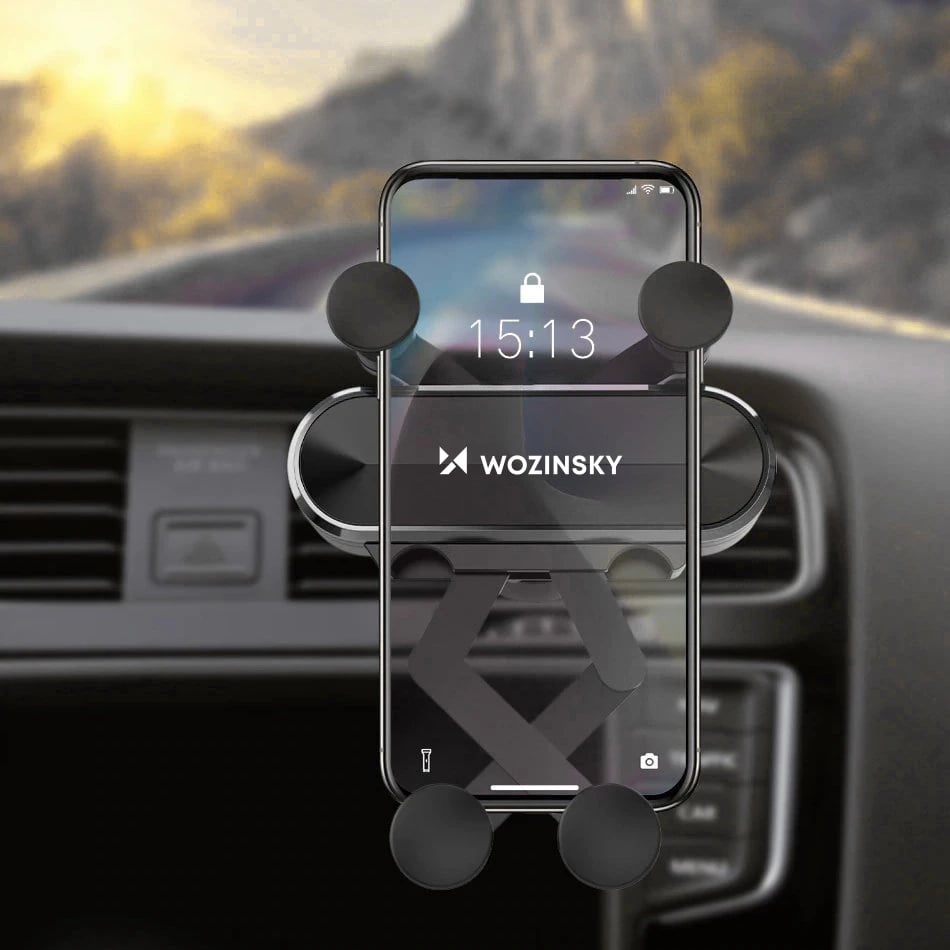 Mbajtës graviteti për celular Wozinsky WCH-05 për grilë ventilimi, zi