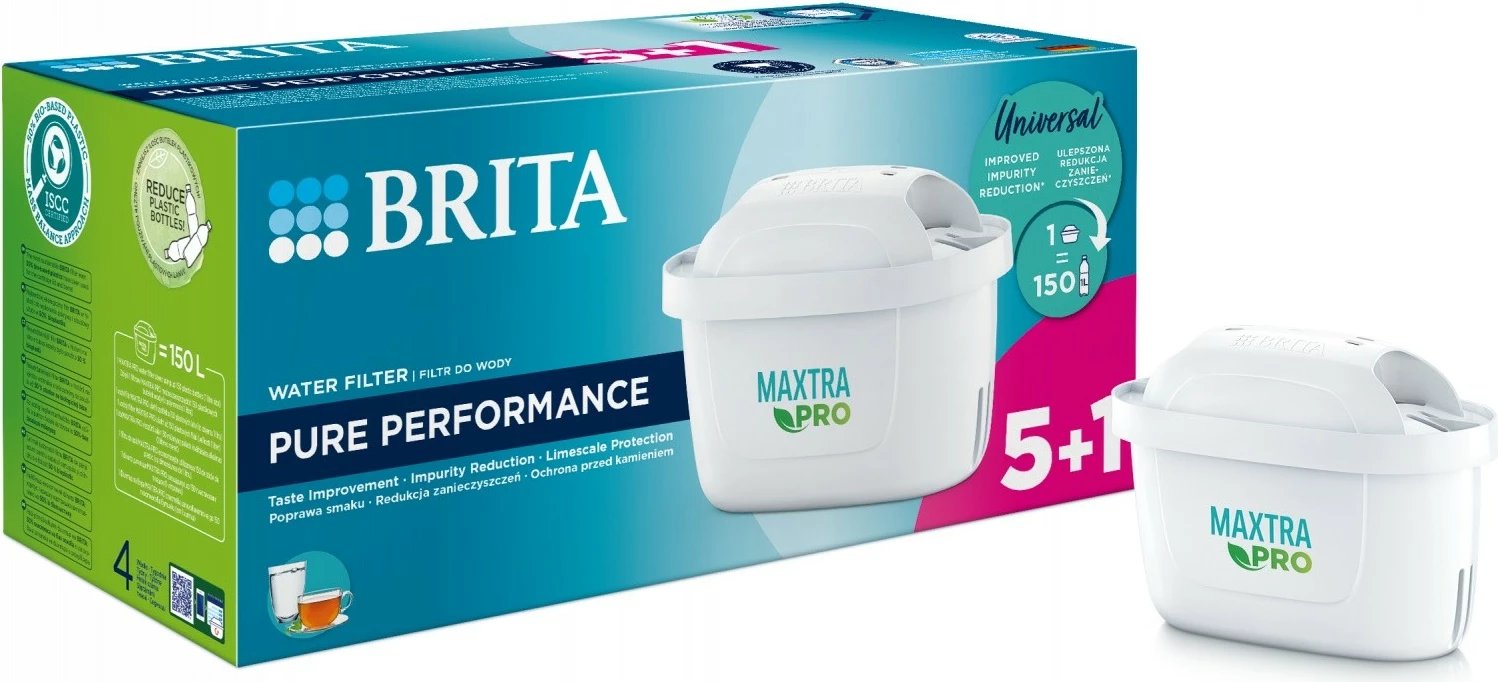 Filtra uji Brita Maxtra PRO Pure Performance 5+1, për ibrikë, 150L Filtra uji Brita Maxtra PRO Pure Performance 5+1, për ibrikë, 150L