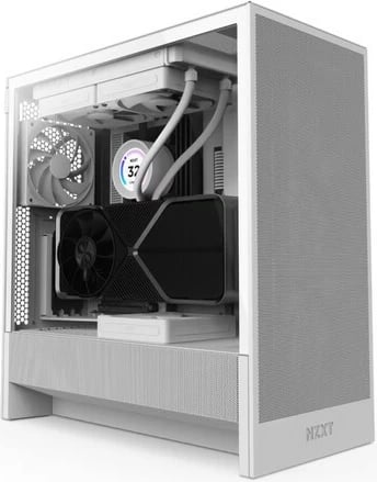 Kasë NZXT H5 FLOW RGB Midi Tower, dritare xhami, e bardhë