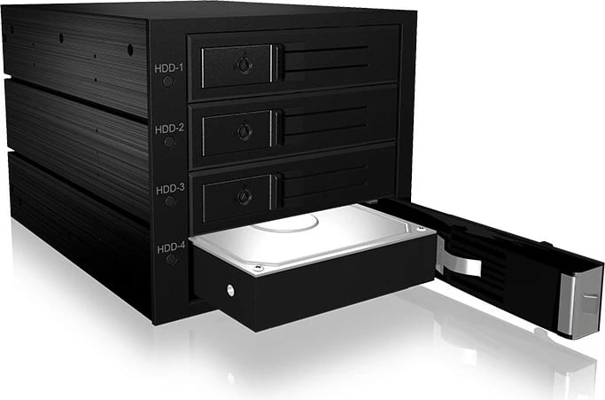 Kasë ICY BOX IB-564SSK, 3x 5.25", 4x 2.5" SATA/SAS, alumini, e zezë