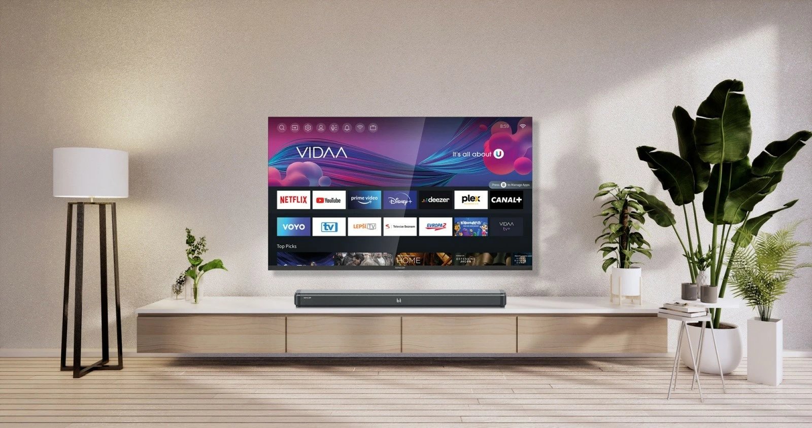 Soundbar Sencor SSB 4450BS me subwoofer të integrum, 200W, i zi