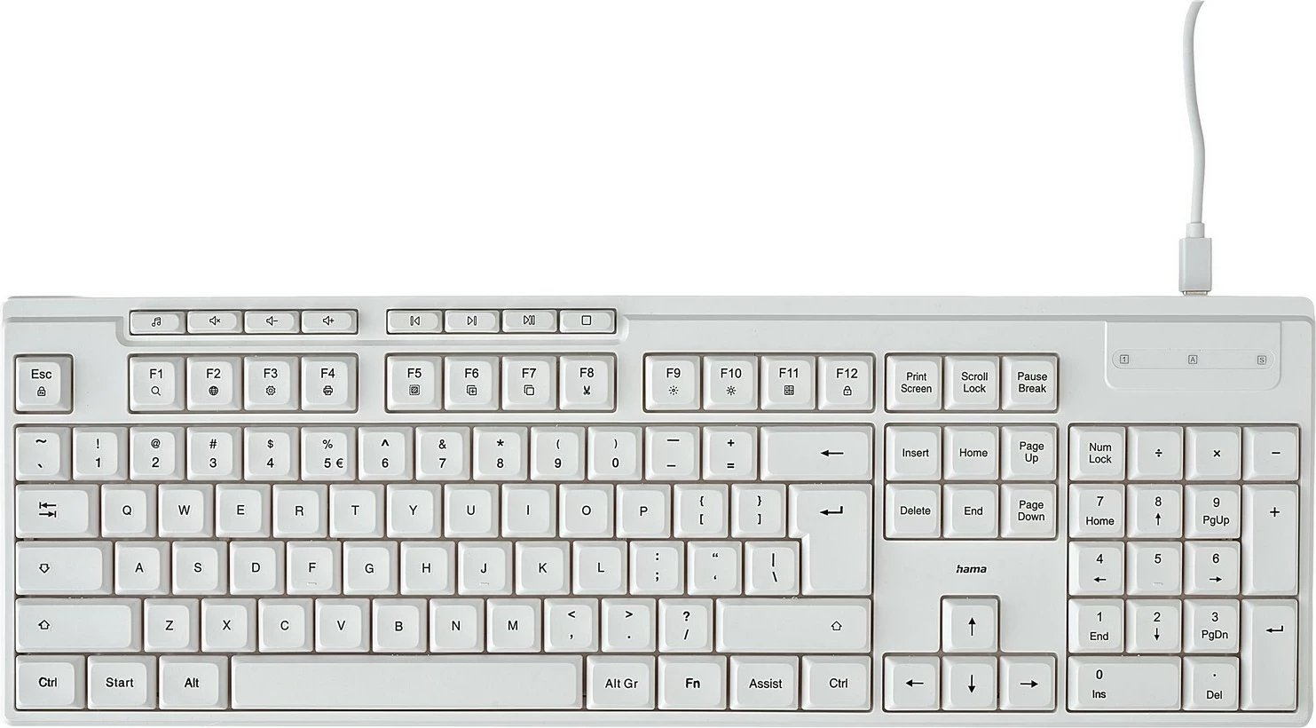 Tastierë Hama CK-200, USB, e bardhë