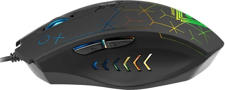 Maus Tracer XO GAMEZONE me ndriçim RGB, me tela, i zi