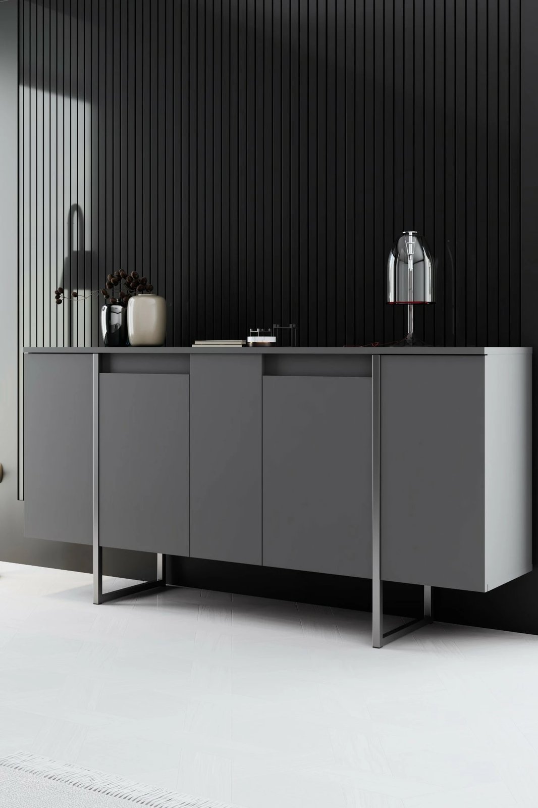Konsol Skye Decor, Luxe, antracit, argjend