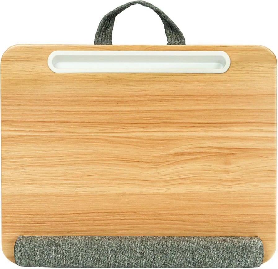 Podstavec laptopi Techly ICA-TBL 102 me bazë të butë, raft maus, 410x335mm, Gri/Dru