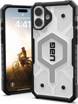 Mbështjellës UAG Pathfinder Clear MagSafe për iPhone 16 Plus, Bardhë