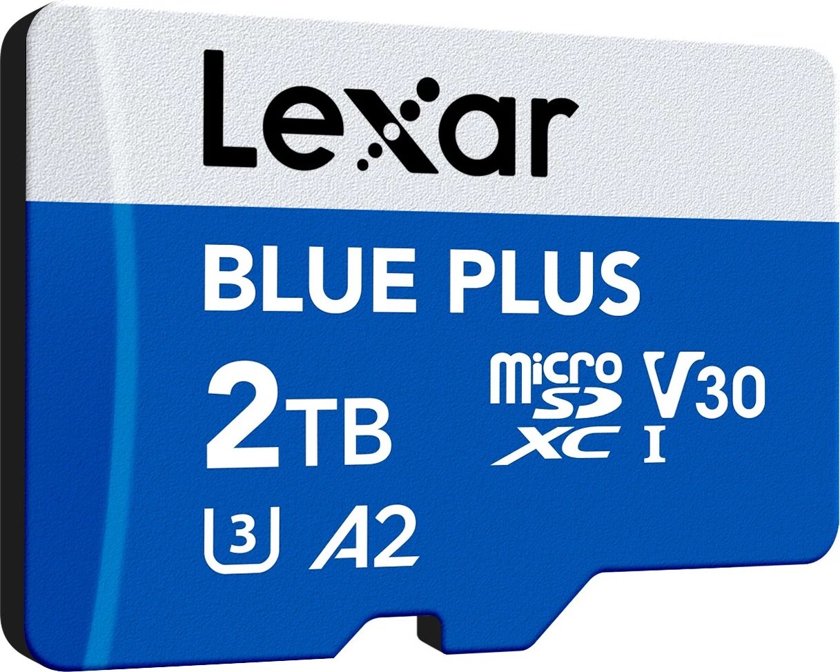 Kartë memorie microSD Lexar Blue Plus 2TB SDXC UHS-I C10 A2 U3 V30 deri 170MB/s, blu, me adapter SD