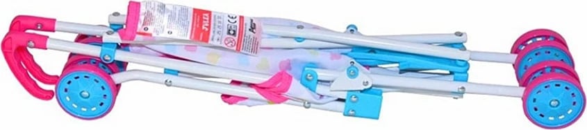 Karrocë kukulle, Milly Mally, Julia Candy, për kukulla deri 50 cm, palosje tip ombrellë, rozë