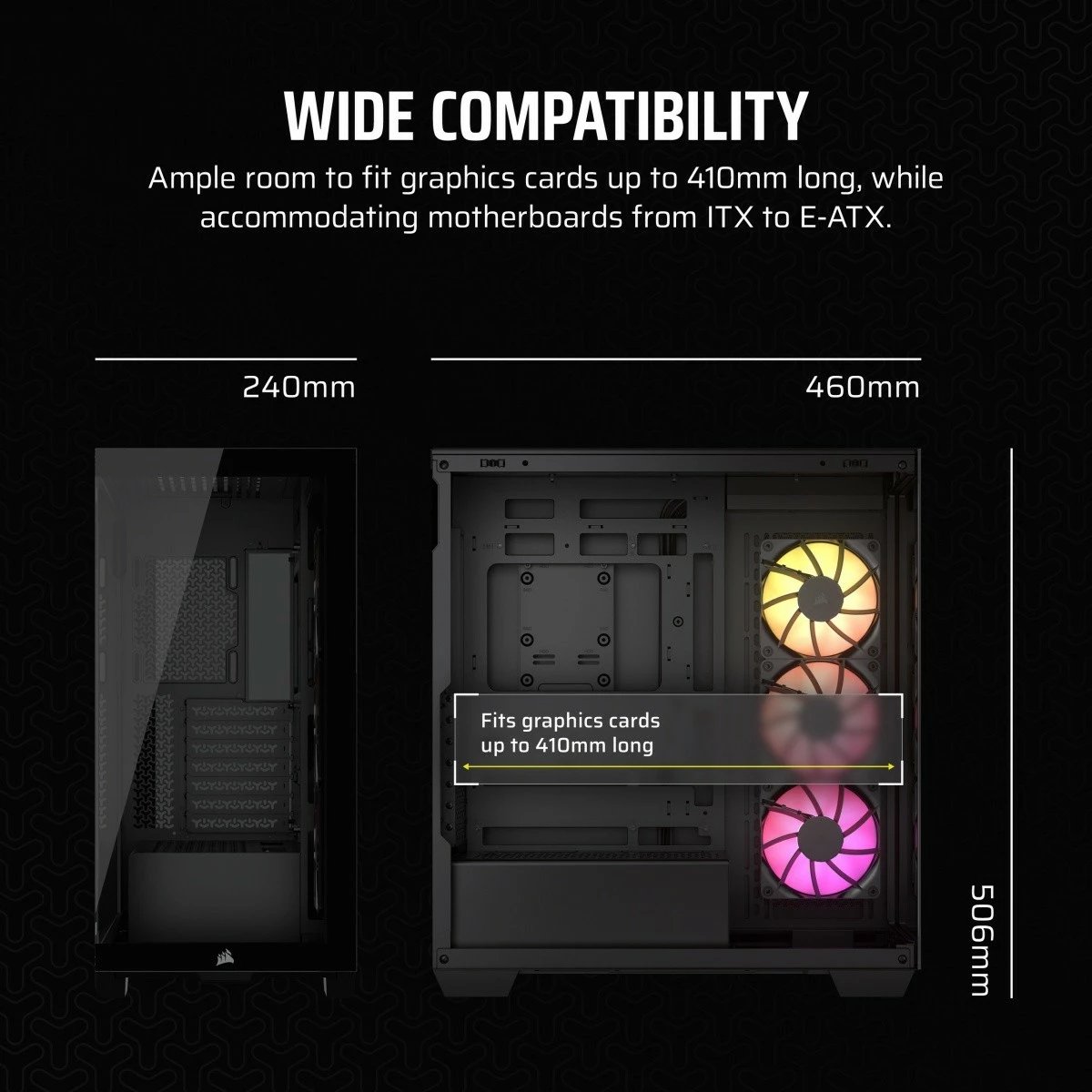 Kasë Corsair 3500X ICUE LINK RGB TG, Midi Tower, e zezë