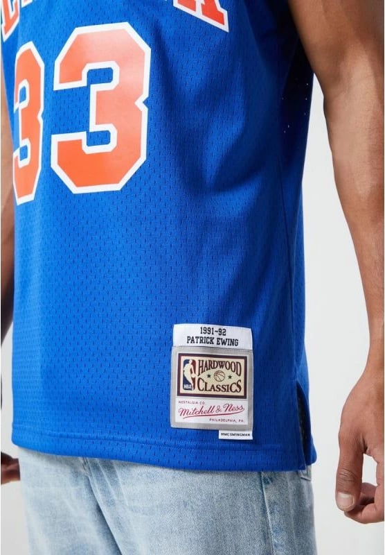 Maicë për Meshkuj Mitchell & Ness NBA Swingman New York Knicks Patric Ewing, Blu