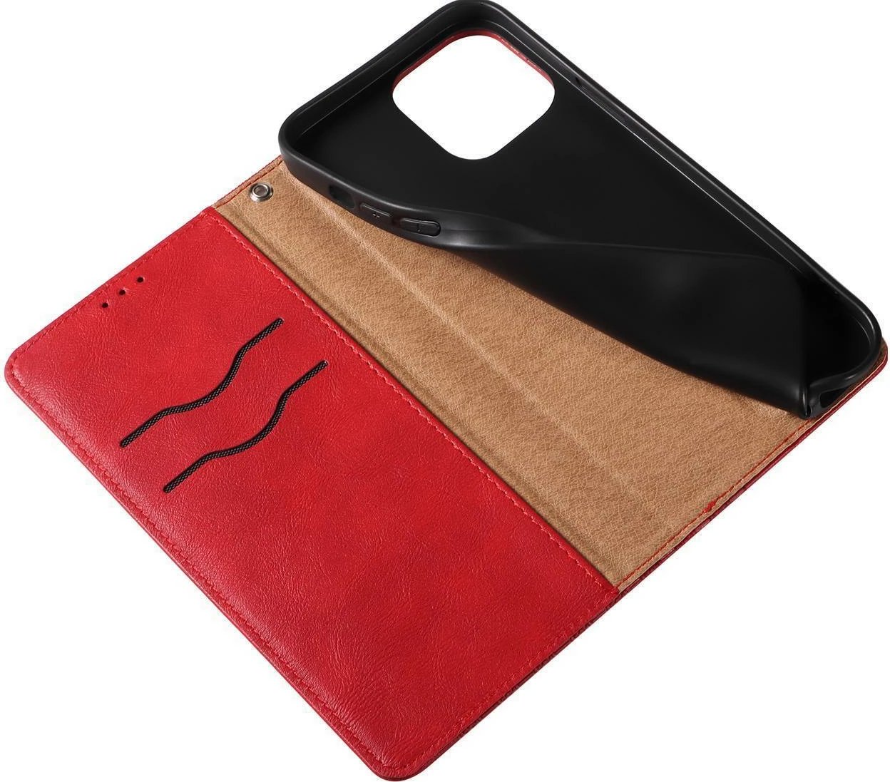 Mbështjellës Hurtel Magnet Strap Case për Samsung Galaxy S23+, me kapak, portofol, qëndrim, rrip dore, Kuq