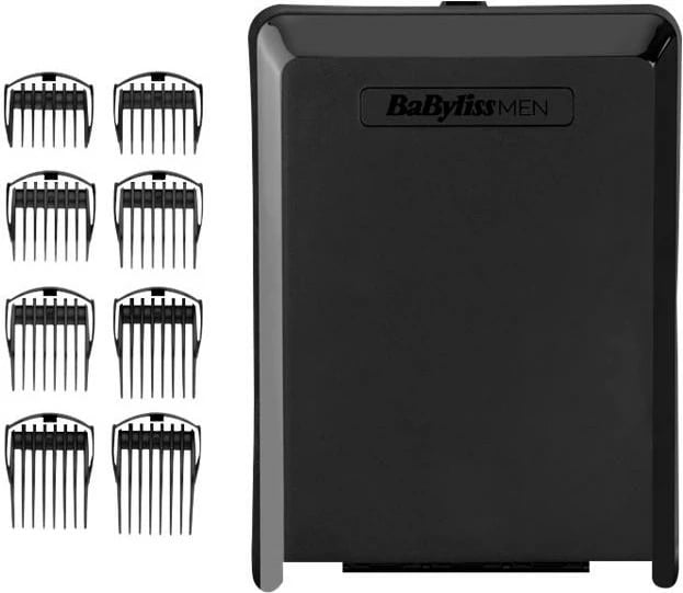 makinë qethëse BaByliss E986E litium 0.6-28 mm deri 160 min, e zezë/ari, set me 8 krehra