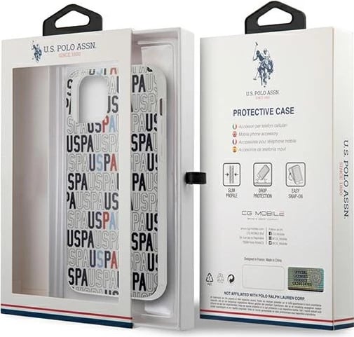Mbështjellës U.S. Polo Assn. USHCP12MPCUSPA6 për iPhone 12/12 Pro, 6.1", i bardhë