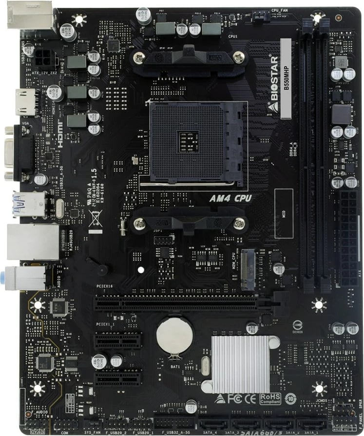 Pllakë amë Biostar B550MHP, Socket AM4, micro ATX, E zezë