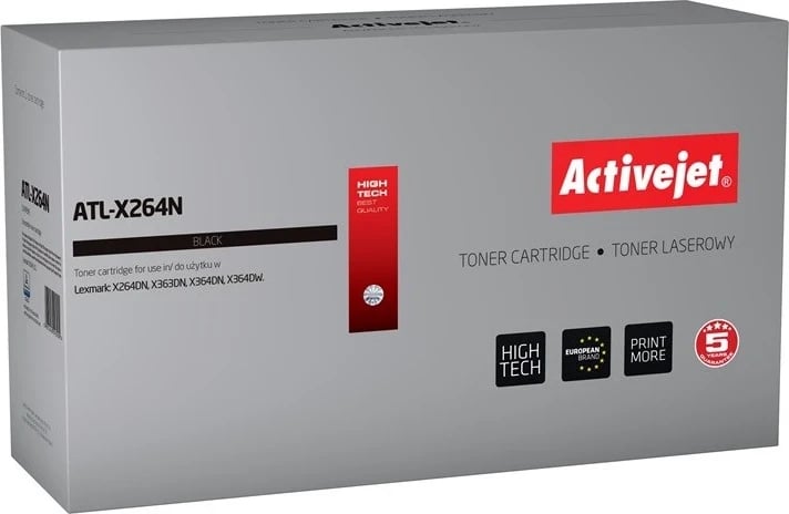 Toner zëvendësues Activejet ATL-X264N për printer Lexmark, i zi