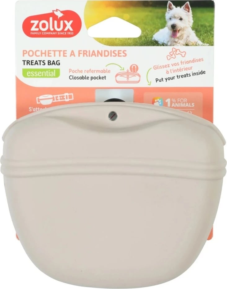 Çantë ushqimesh për qen ZOLUX, silikon, bezhë