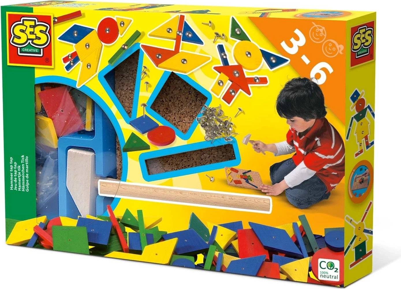 Set kreativ SES Hammer tic original, dru, për fëmijë 3-6 vjeç