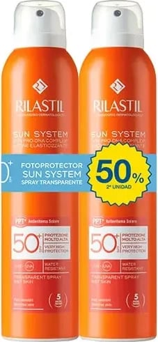 Spray për diell Rilastil Sun System Dry Touch SPF50, 2x200ml