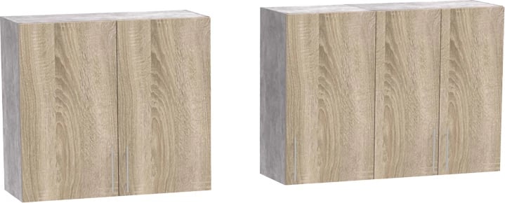 Njësi kuzhine Festa V melamine, ngjyrë sonoma dhe sipërfaqe pune ngjyrë gri e lehtë 160x60x85cm