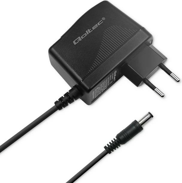Kasë furnizimi Qoltec 52397, 24W, 12V, 2A, 5.5x2.1mm, e zezë