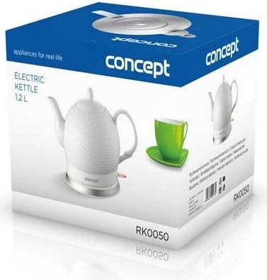 Ibrik elektrik qeramike Concept RK0050, 1.2L, Bardhë