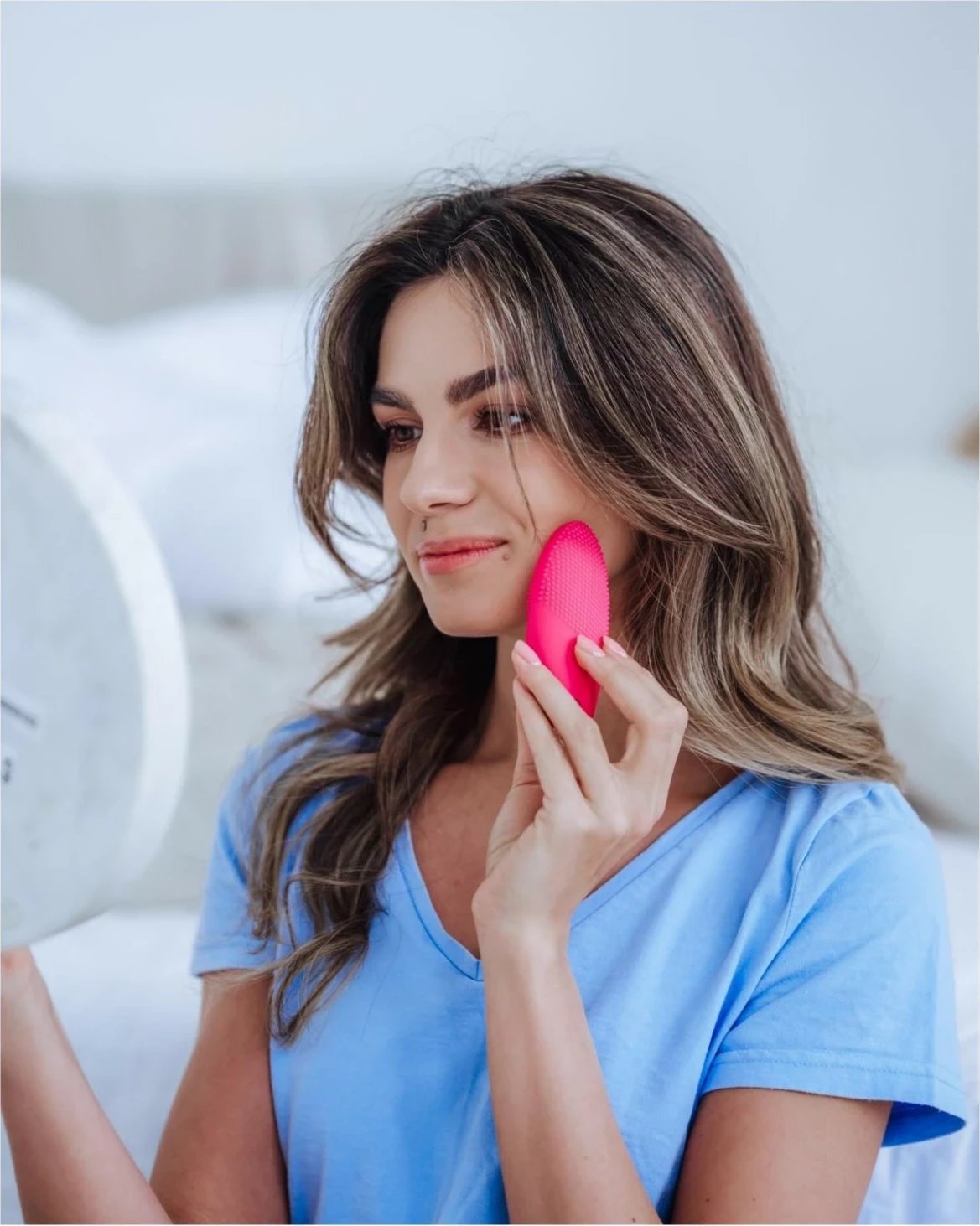 Furçë sonike fytyre Beautifly B-Fresh Slim, 9 nivele intensiteti, rozë