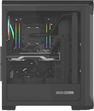 Kasë Genesis Irid 505 V2 ARGB, Midi Tower, 4x ARGB fan, ATX/Micro ATX/Mini ITX, e zezë