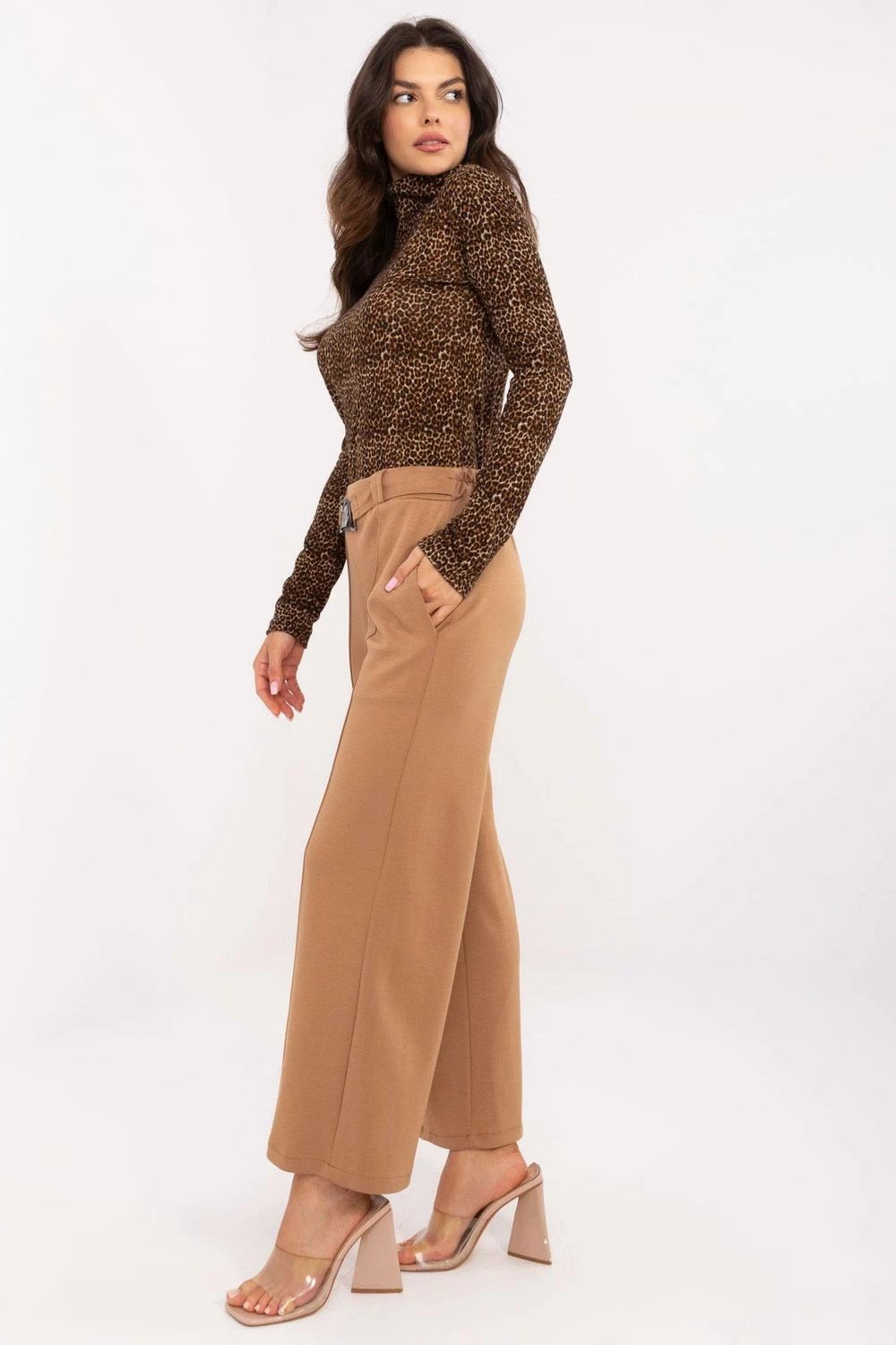 Pantallona sportive femra Italy Moda 206952, kafe