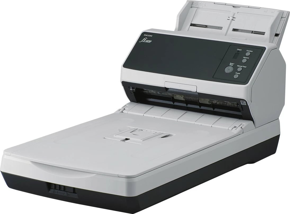 Skener Ricoh fi-8250, 216 x 355.6 mm, 600 x 600 DPI, 50 ppm, Grayscale, Monochrome, ADF + Manual feed, I zi, Gri