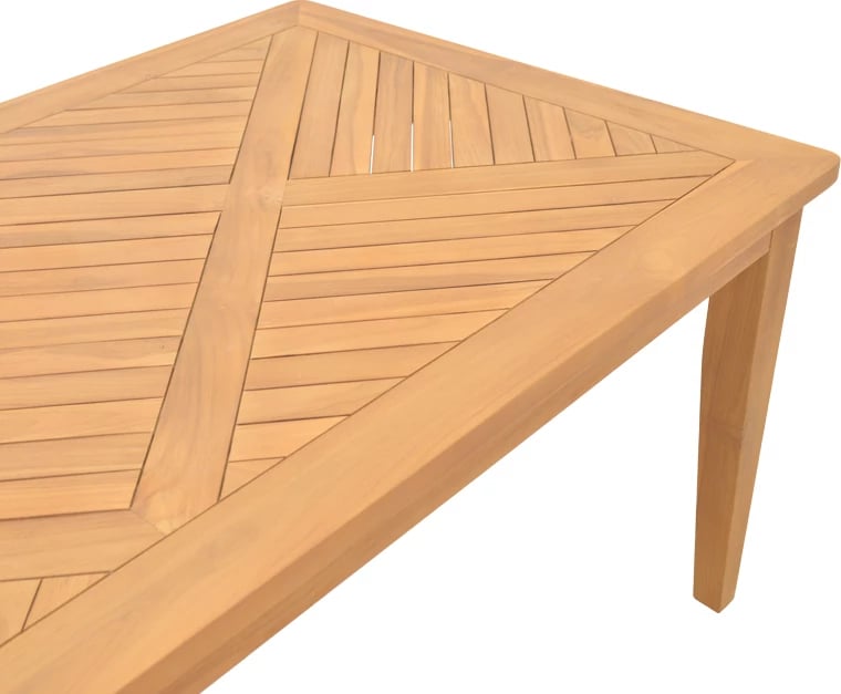 Tavolinë dru teak, ngjyrë natyrale, 200x100x75cm