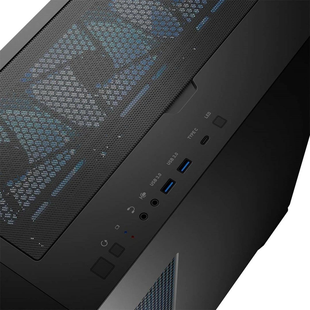 Kasë MODECOM HORIZON ARGB Flow MIDI USB 3.0 X 2 CYPE-C, e zezë