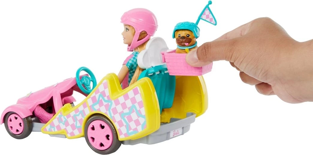 Lodër Barbie Stacie me veturë, shumëngjyrëshe
