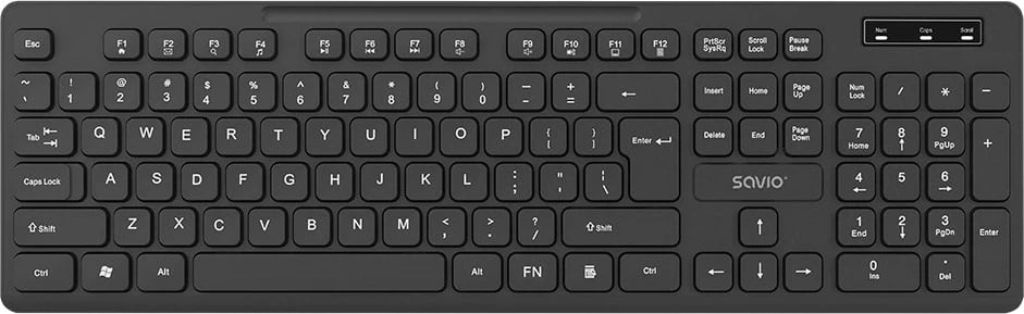 Tastierë Savio KB-02, wireless, QWERTY, e zezë