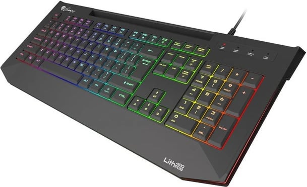 Tastierë gaming Natec Genesis Lith 400 RGB, me ndriçim, me kabllo, e zezë