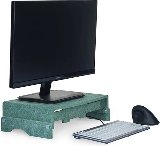Mbajtës monitori BakkerElkhuizen Q-riser 110 Circular, rregullim lartësie, PET-felt, i gjelbër