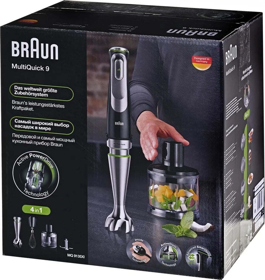 Blender Braun MultiQuick 9 MQ 9135XI, 0.6 L, 1200 W, Inoks, Zi