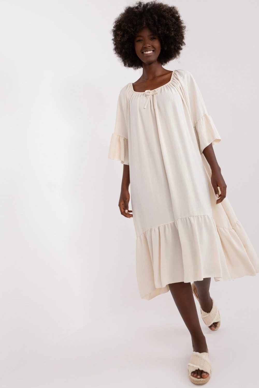 Fustan Italy Moda 183107, bezhë