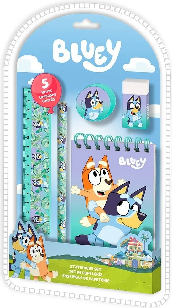 Set shkrimi Bluey Kids Euroswan BY00005, 5 pjesë Set shkrimi Bluey Kids Euroswan BY00005, 5 pjesë