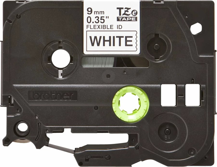 Kasetë etiketuese Brother TZe-FX221, 9mm, e zezë mbi të bardhë, fleksibile, 8m