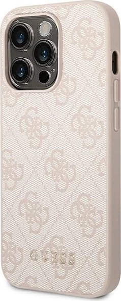 Mbështjellës Guess GUHCP14XG4GFPI për iPhone 14 Pro Max 6.7", hardcase, lëkurë sintetike, rozë