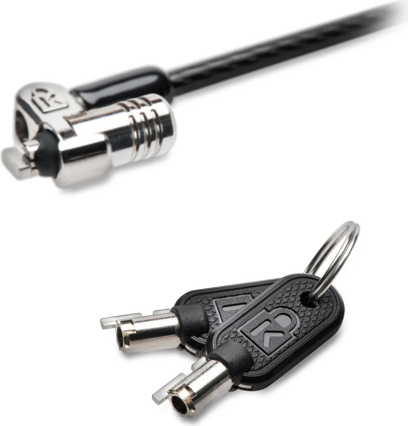 Kensington MicroSaver 2.0, Çelës, Çelik karboni, Zi, Argjendtë