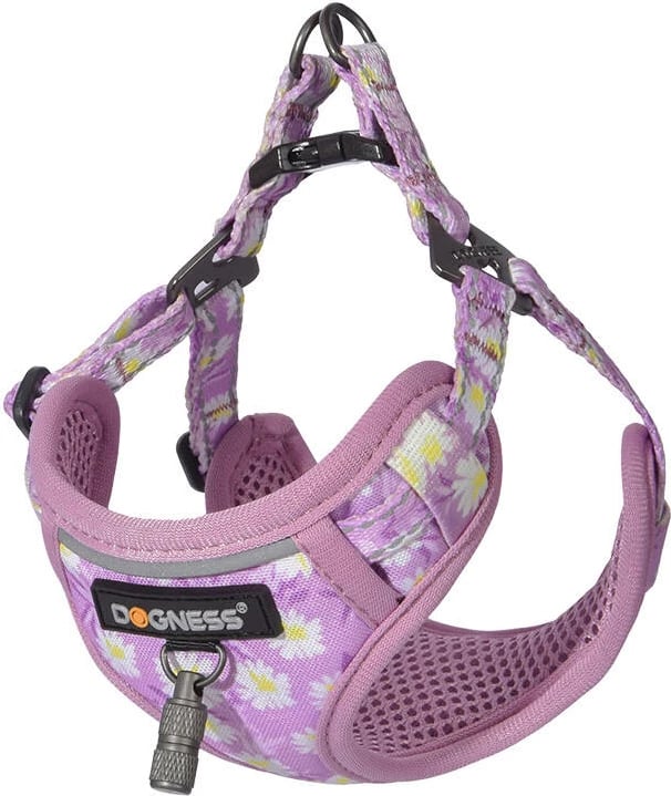Set shëtitje për qen Dogness, DOG SET PINK, litar 1.5m + mbajtëse, rozë