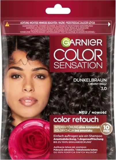 Shampone ngjyruese për femra Garnier Color Sensation Color Retouch 3.0 Kafe e errët, 1 copë