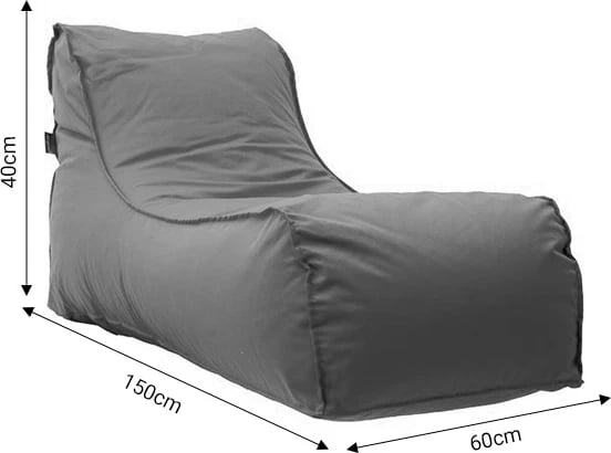 Lara puf-lounger, material stof, ngjyrë gri