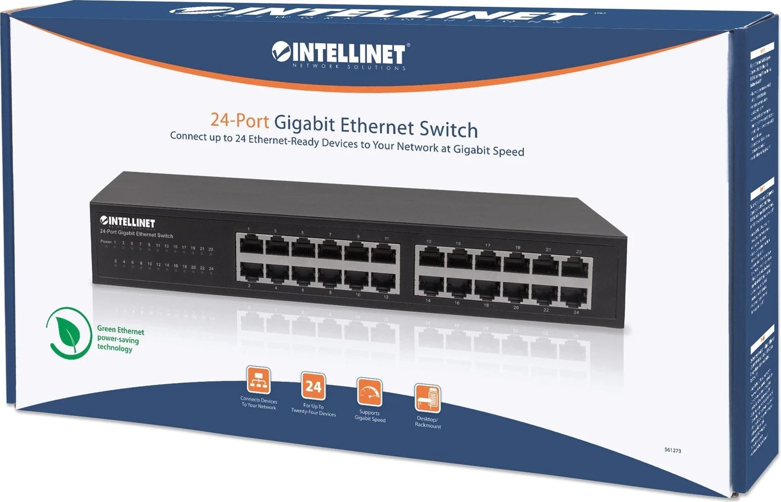 Switch Ethernet Gigabit Intellinet me 24 Porta, Metal, Zezë