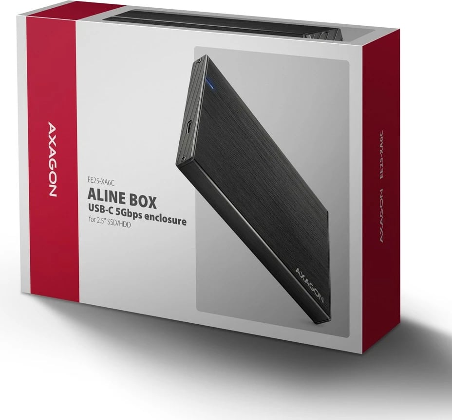 Kasë e jashtme AXAGON EE25-XA6C, 2.5", USB-C 3.2 Gen 1, Alumini, E zezë