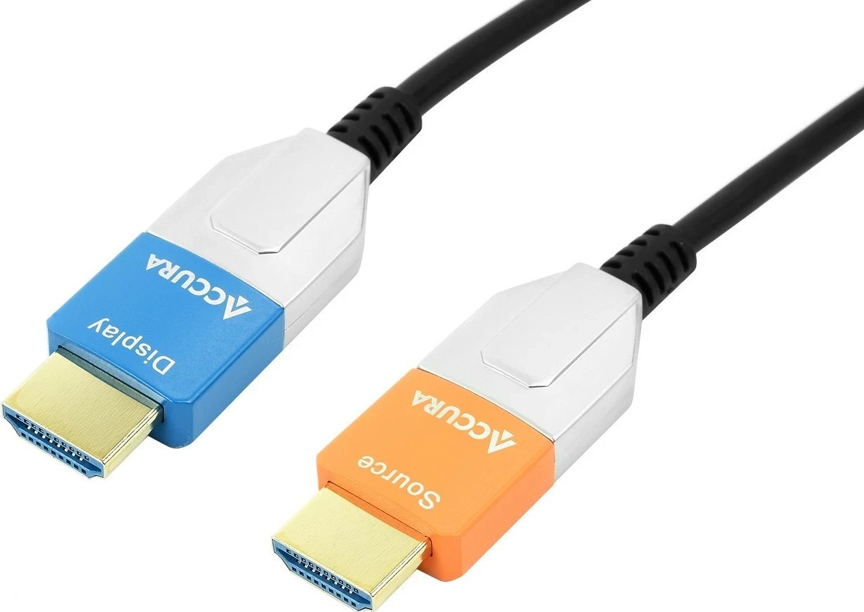 Kabëll HDMI Accura Premium optik 2.1 8K, bardhë-zi