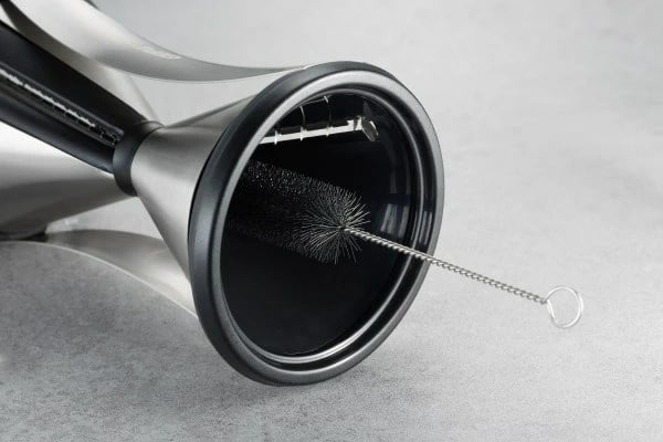 Prerëse perimesh GEFU SPIRELLI XL, manuale, plastike/çelik inox, e zezë Prerëse perimesh GEFU SPIRELLI XL, manuale, plastike/çelik inox, e zezë